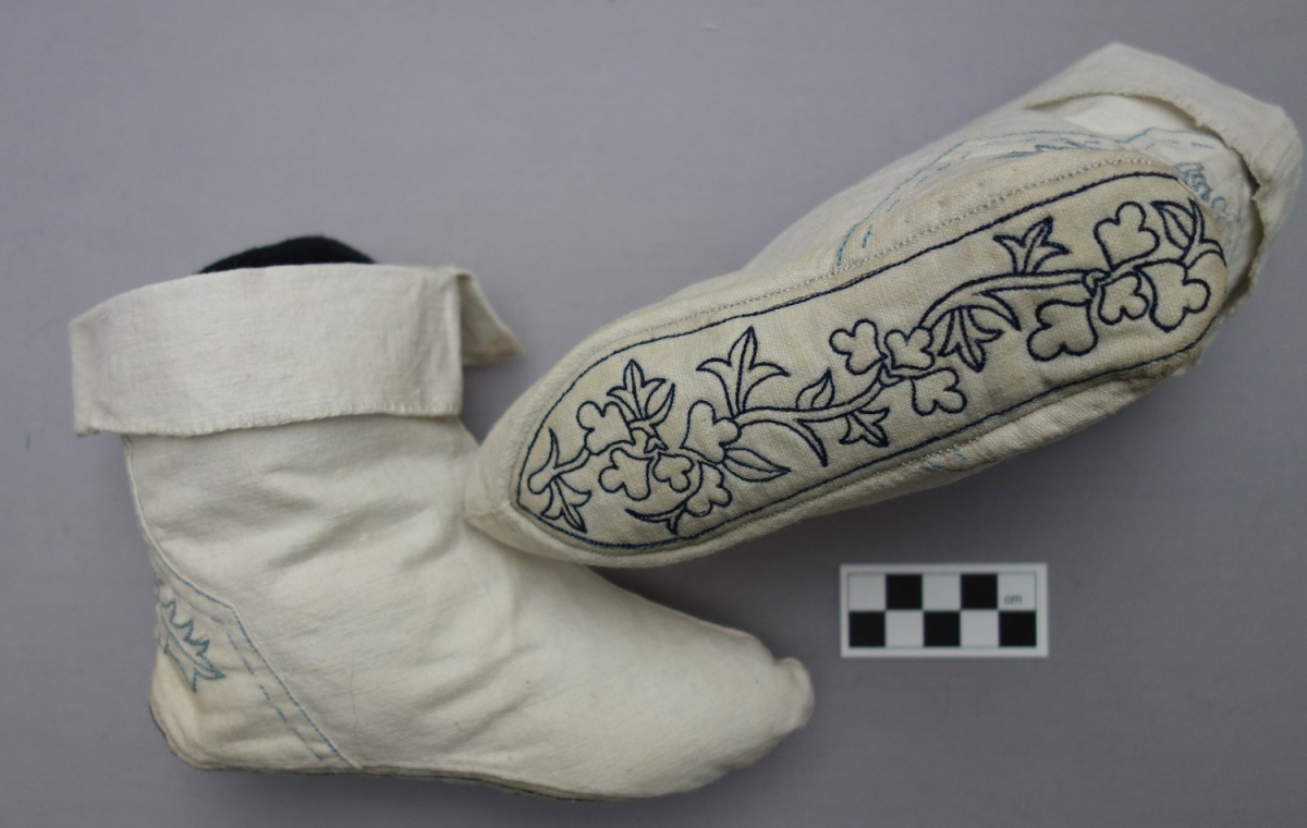 Pair of lotus socks, early 20th century.