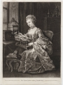 'Fair Lady Working Her Tambour,' mezzo print of c.1764.