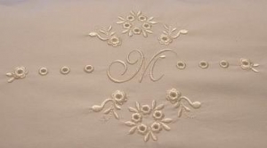 Modern example of eyelet embroidery.