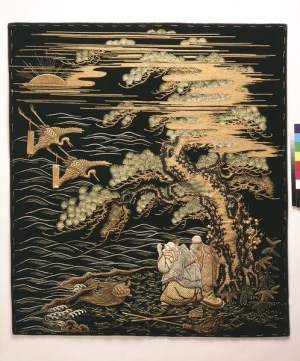 Embroidered gift cover (fukusa) from Japan, mid-19th century.