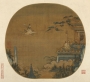 Embroidery 'Riding a crane over a beautiful terrace', Southern Song, China. 
