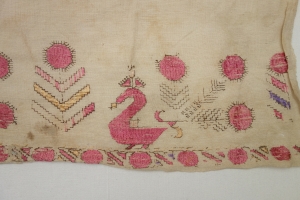 Detail of embroidered panel, Hazara Division, northern Pakistan, early 20th century (TRC 2018.2746).