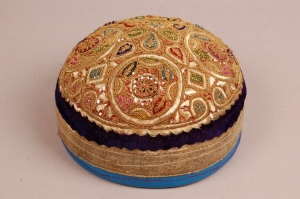 Embroidered man's covering from Kandahar, southern Afghanistan. Mid-20th century.