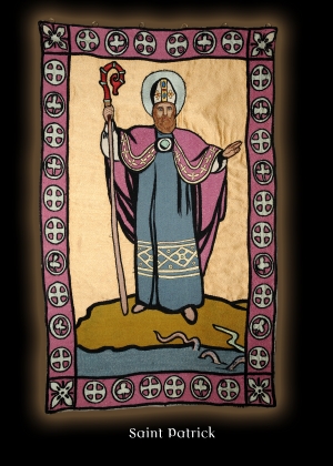 Dun Emer Guild embroidery of St Patrick.