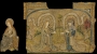 Fragments of an altar frontal showing the Life of the Virgin, worked in 'or nu&eacute;' work, Flemish or English, c. 1500.