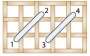 Schematic drawing of the half cross stitch.