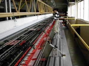 Modern Schiffli embroidery machine.