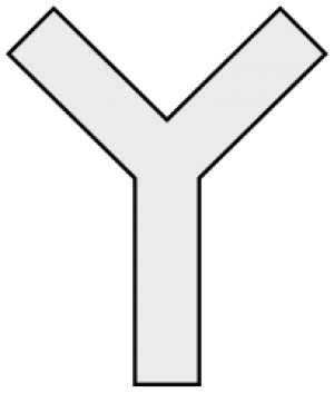 Y-shaped cross.