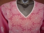 Woman's top with shadow embroidery (chikan work), India.