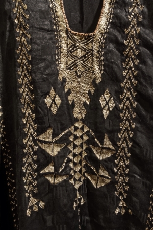Dress with example of telli work, Egypt, mid-20th century.