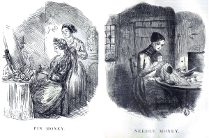 Political commentary on social inequality, in an English cartoon from 1849, 