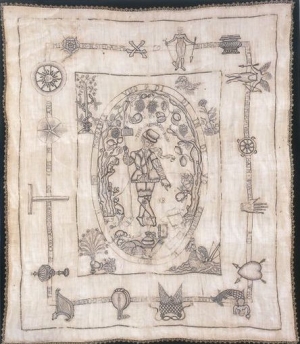 Shepheard Buss embroidery, 16th century, England.