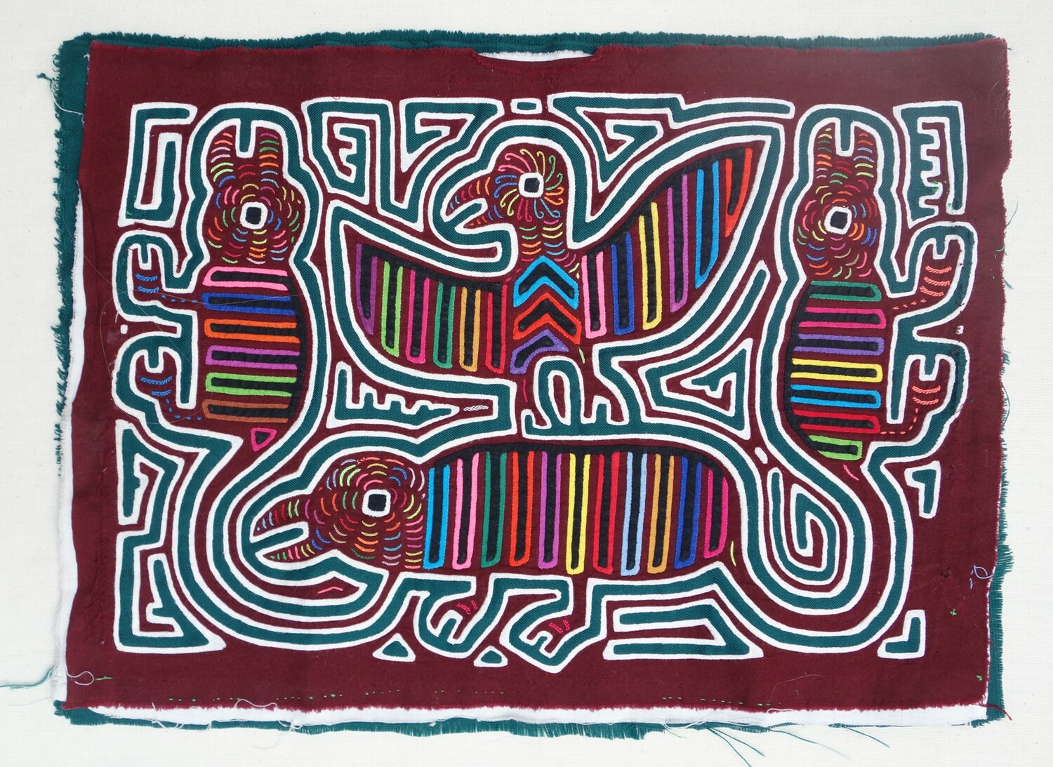 Embroidred panel from the Kuna people, San Blas, Panama (TRC 2013.0360).