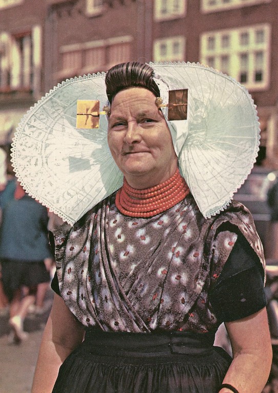 Postcard of the 1960s showing a Protestant woman from Zuid-Beveland, Zeeland, wearing regional costume (TRC 2018.0409).