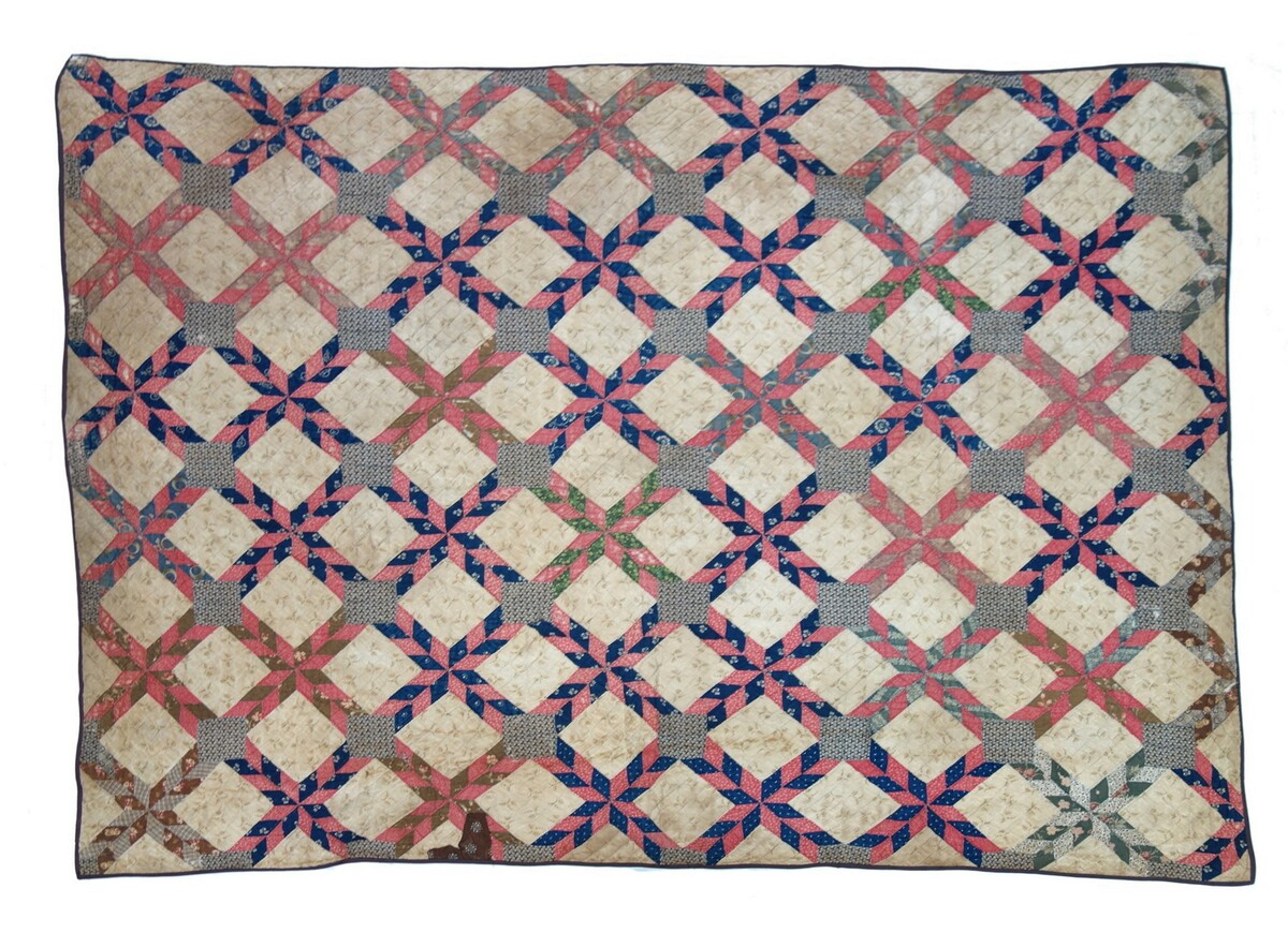 A Rolling Star quilt, USA, c. 1870, a survivor of the disaster of 17 May 1874 (TRC 2019.2291).