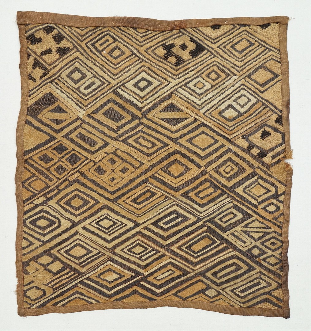 Hand embroidered raffia panel, DR Congo, late-20th cenury (TRC 2021.2197).