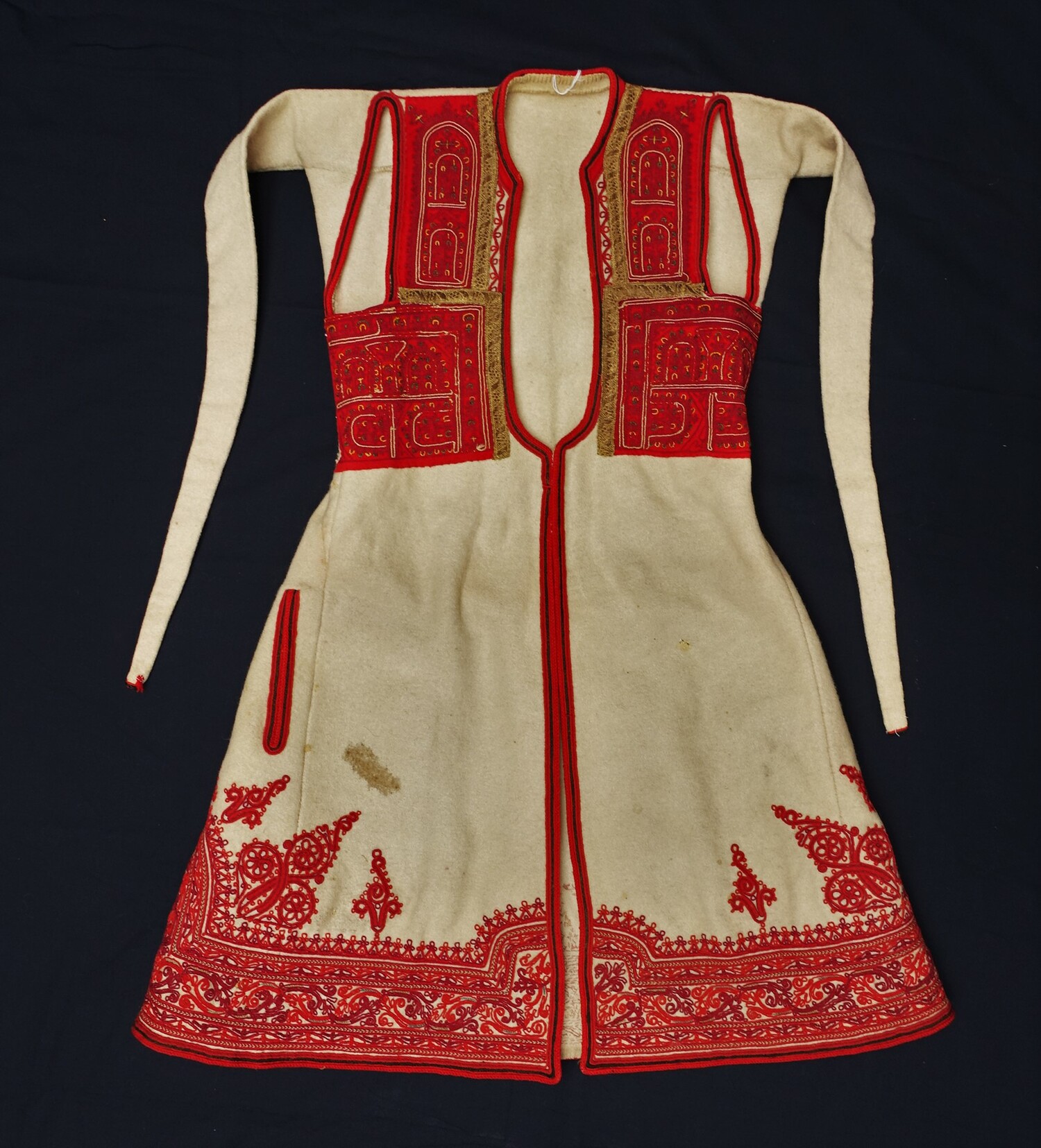 19th century coat from Greece with hand embroidery (TRC 2022.0225).
