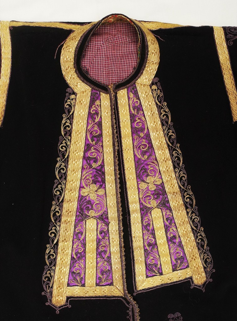Decorated collar of a 20th century, Albanian coat, recently donated to the TRC (TRC 2022.1647).