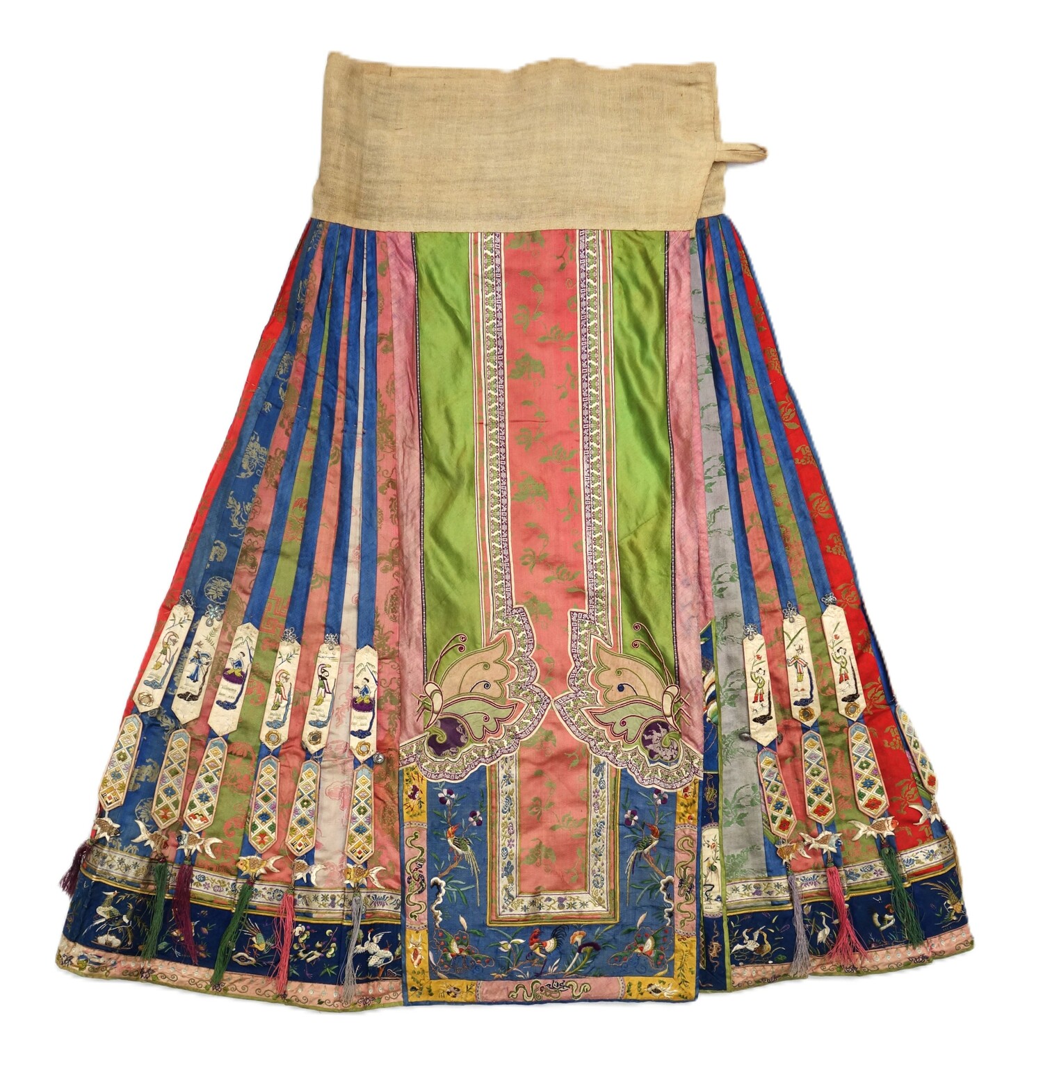 Fig. 9. Skirt in the Mamianqun style, in various shades of blue, green, pink, red, and white. China (TRC 2025.0763).