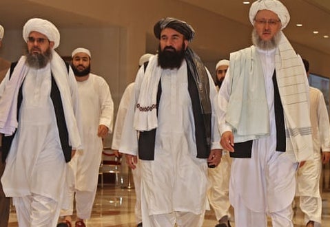 Group of Taliban leaders in Doha, Qatar, August 2020.