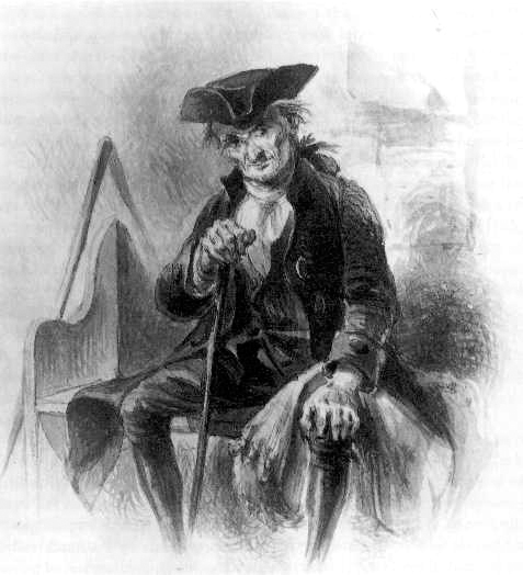 Diedrich Knickerbocker, as portrayed in an illustrated edition of Washington Irvings' History of New York.