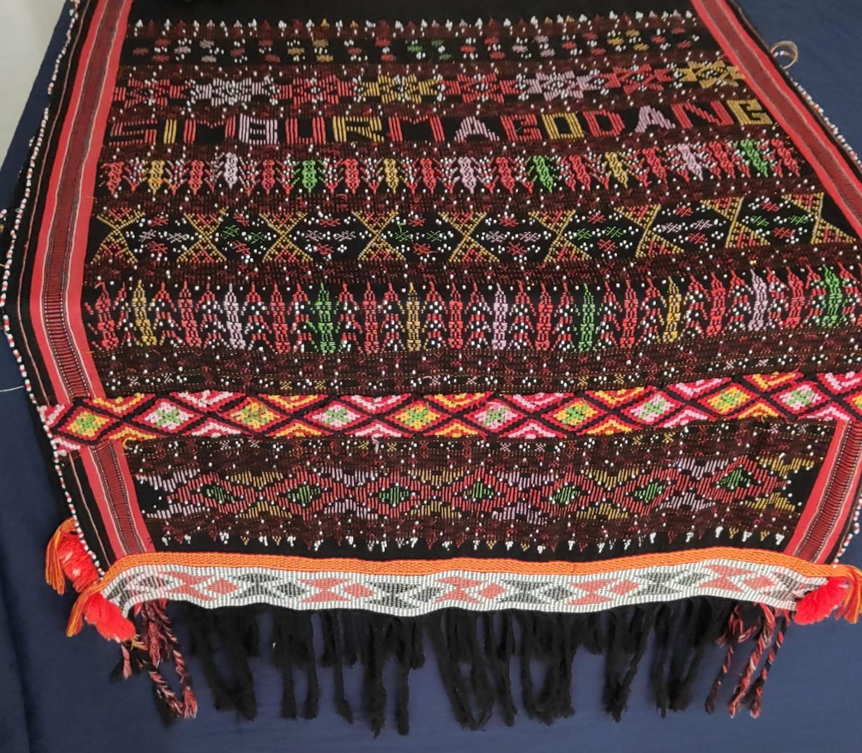 Ulos cloth from the Batak, Sumatra, presented by Herra Pahlasari.