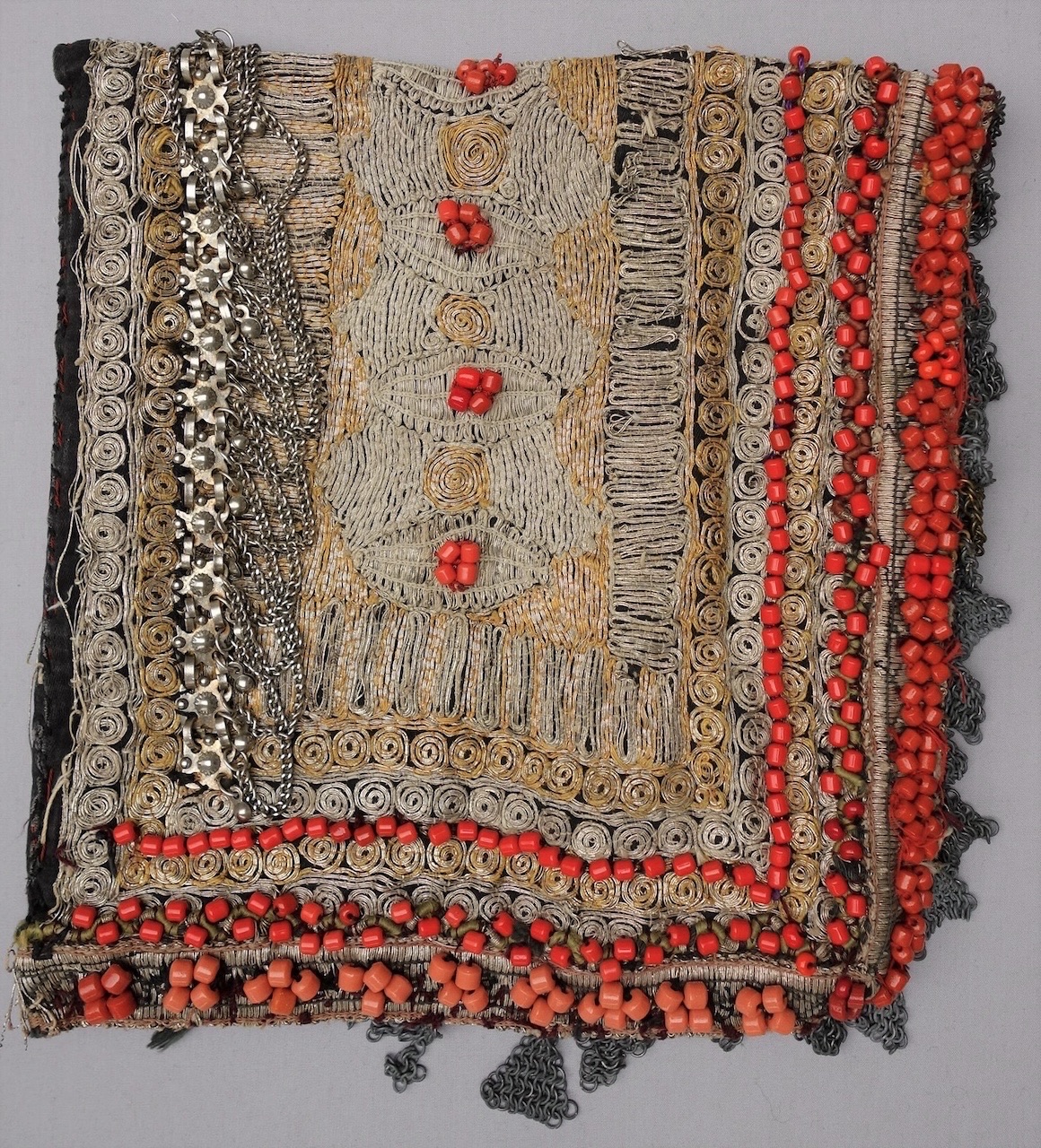 Fig. 4. Late 20th century embroidered head covering from Sana'a, Yemen (TRC 1997.0203).