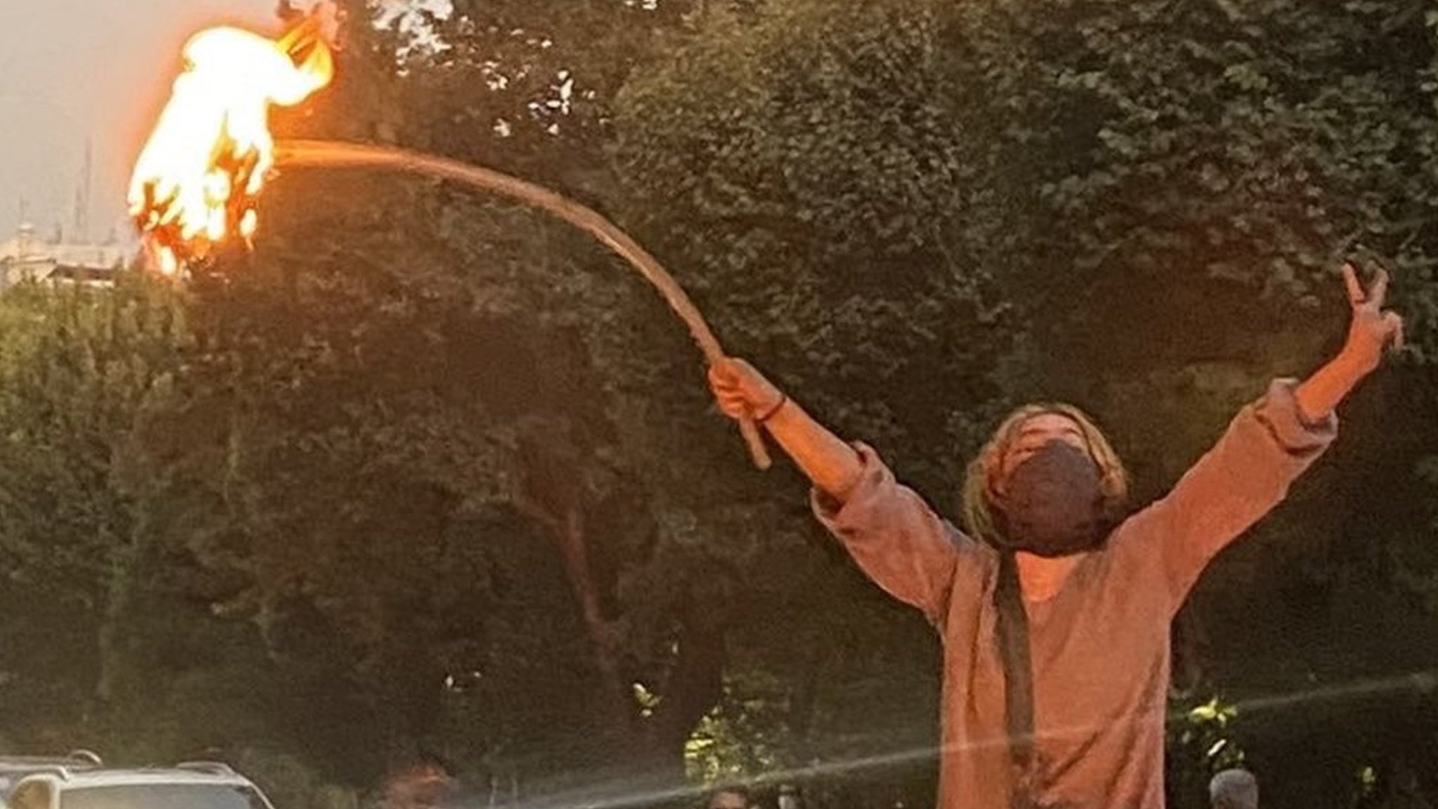 Burning of headscarves in Iran. Copyright: BBC.com
