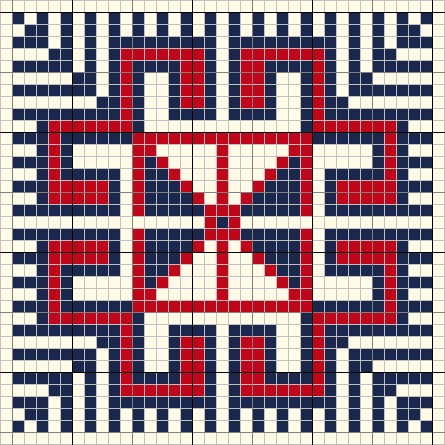 A version of the ‘barbed wire fence’ (siaya) motif.