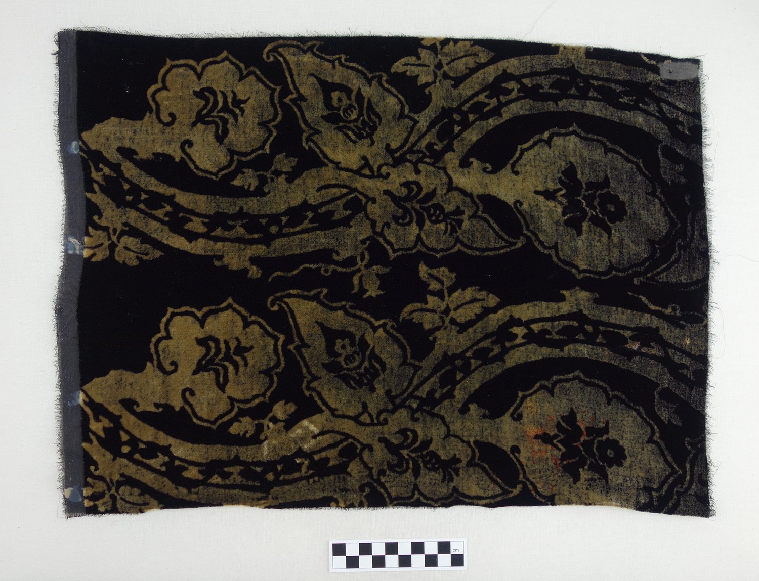 Sample of imitation Tudor-period velvet used in the film 'Elizabeth' (1998) with Cate Blanchett (TRC 2016.2123).