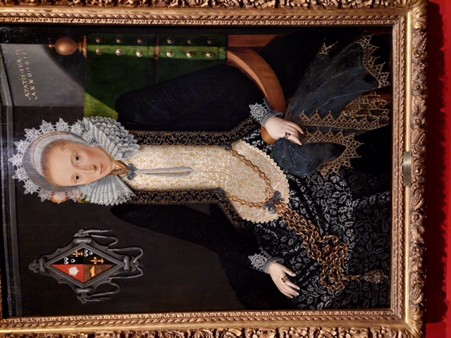 17th century portrait of Adriana van Nesse, a sister of Maria van Nesse, painter unknown. Photograph by Shelley Anderson.