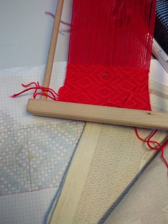 TRC Intensive Textile Course October 2019: A textile from the collection, with my chart of the pattern and my attempt to recreate it. Photograph: Anna Novitzky.