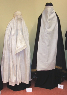 Women's garments from Afghanistan (left) and Iran (right). TRC collection.