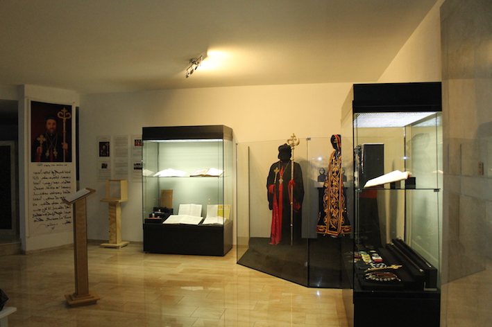 Display of clothing and objects associated with Bishop Mor Julius Yeshù Çiçek. 5th Nov. 2017. Photograph by Gewargis Acis.