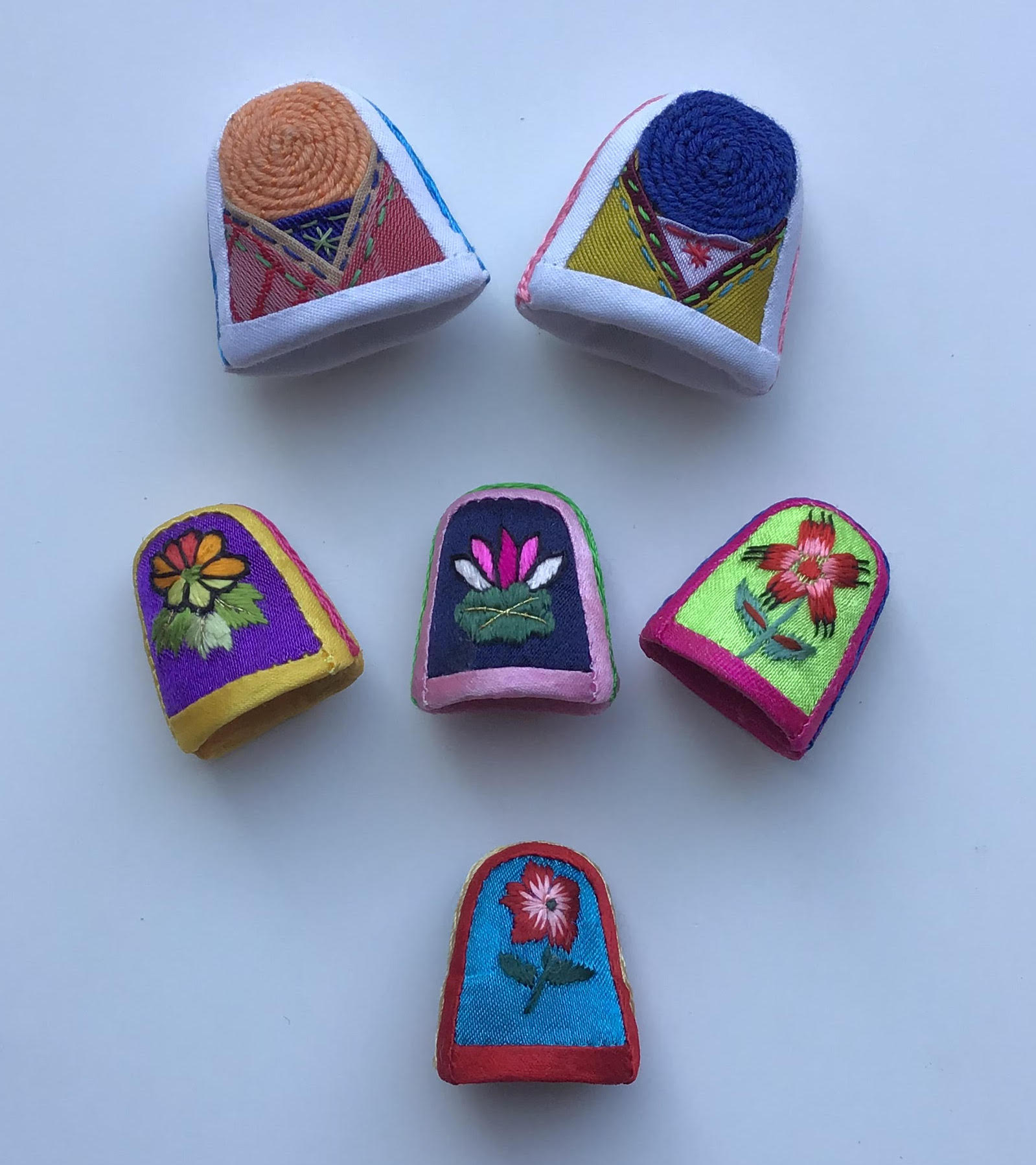 Fig. 4. A collection of embroidered thimbles from Korea, early 21st century, recently donated to the TRC.